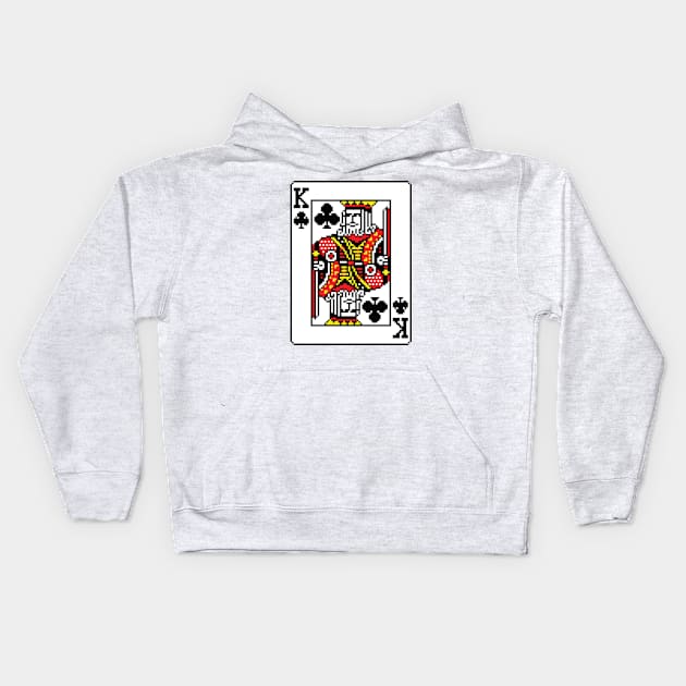 King of Clubs Pixel Art Kids Hoodie by inotyler